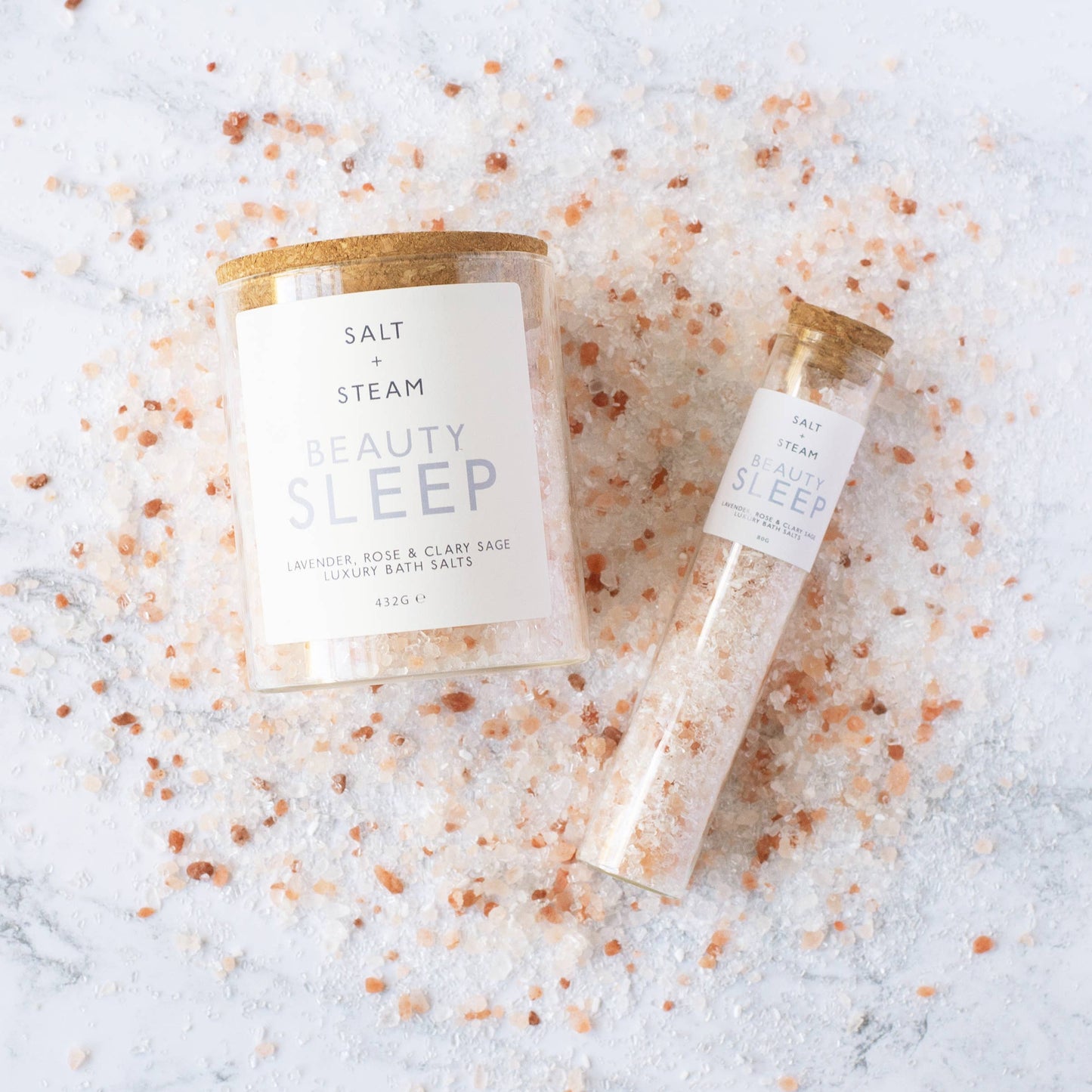 Beauty Sleep - Lavender & Rose Bath Salts 80g & 432g: Test Tube