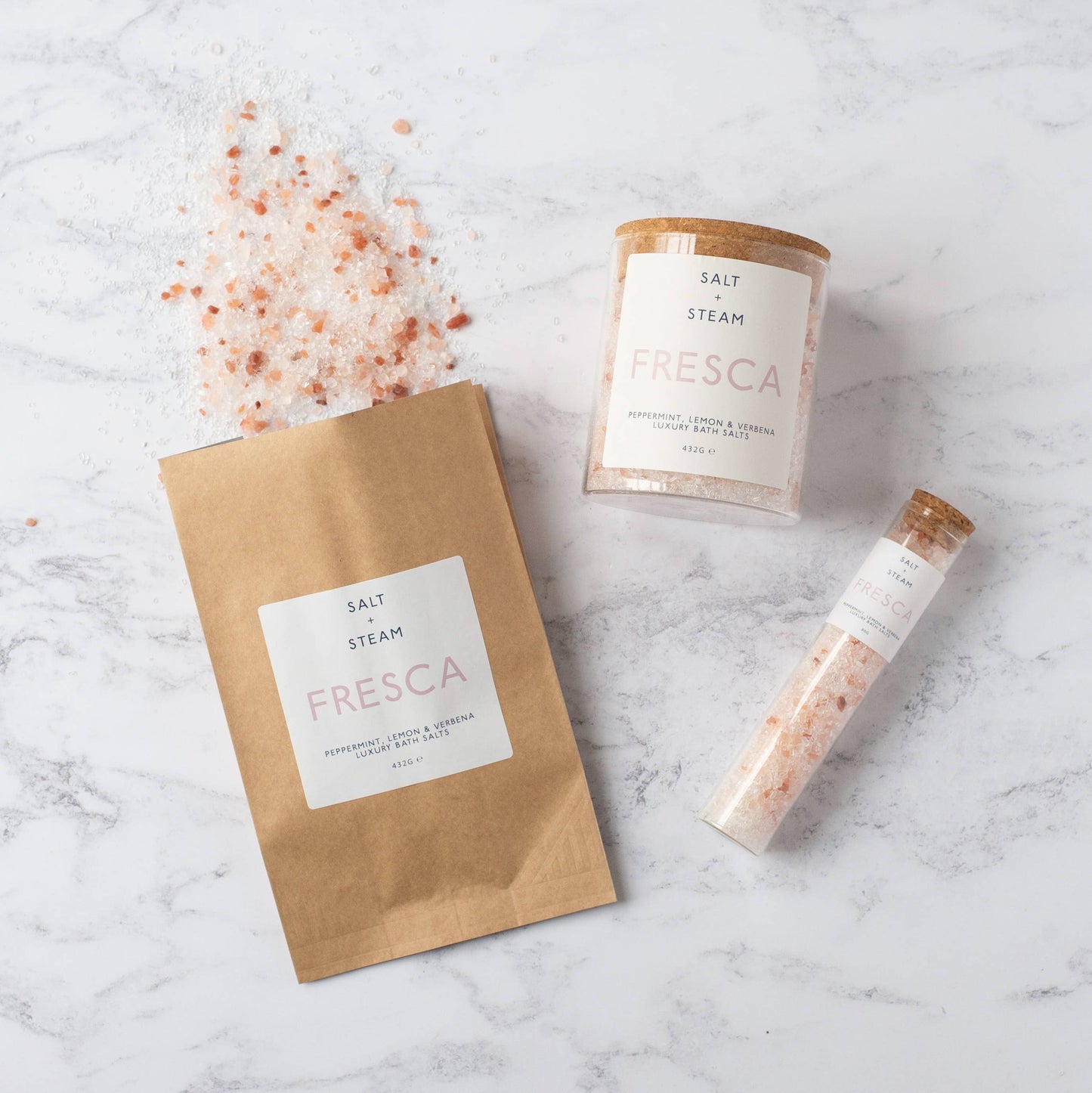 Fresca - Lemon & Peppermint Bath Salts 80g & 432g: Test Tube