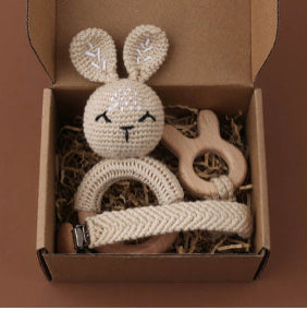 Popcorn Bunny Baby Rattle