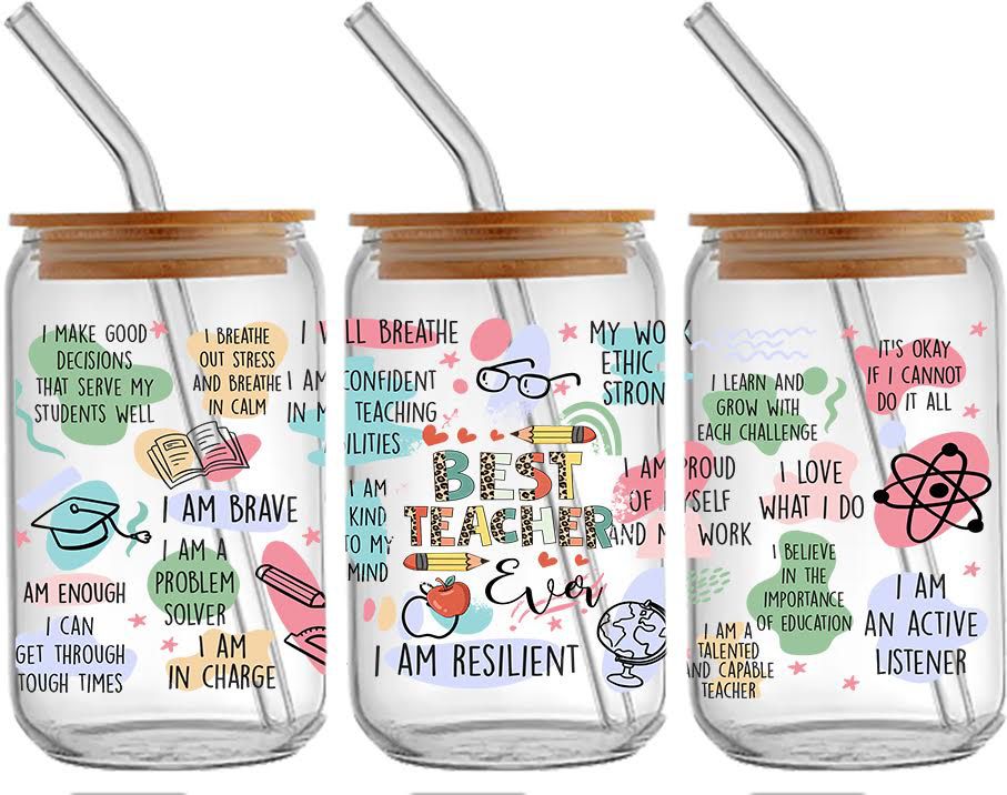 Best Teacher Ever Glass Cup βοΈππ
