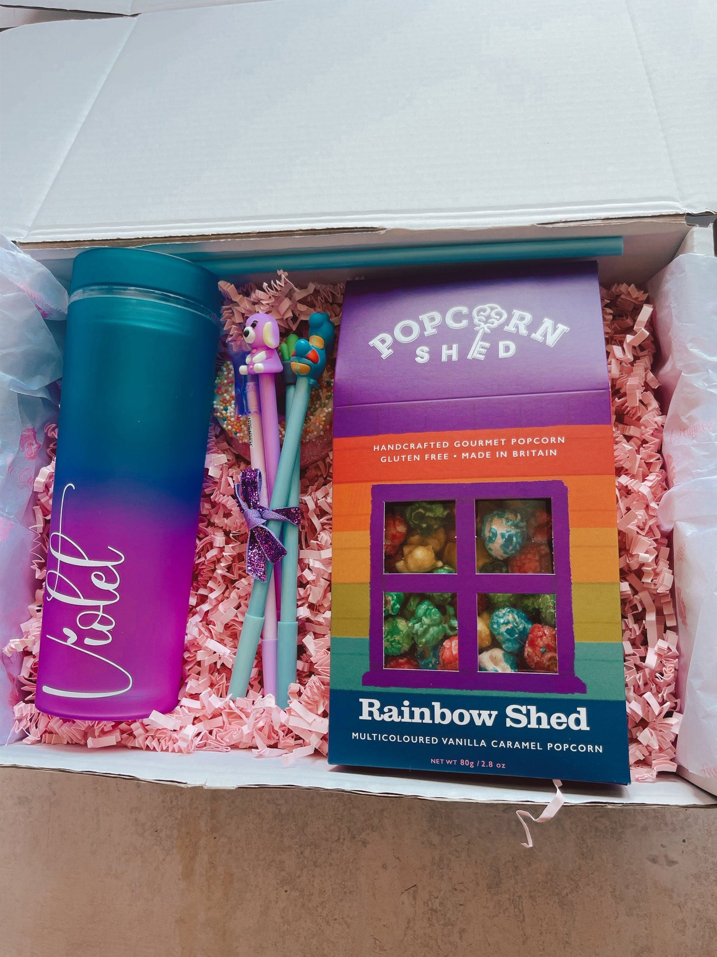 Rainbow Gradient Cup With Straw