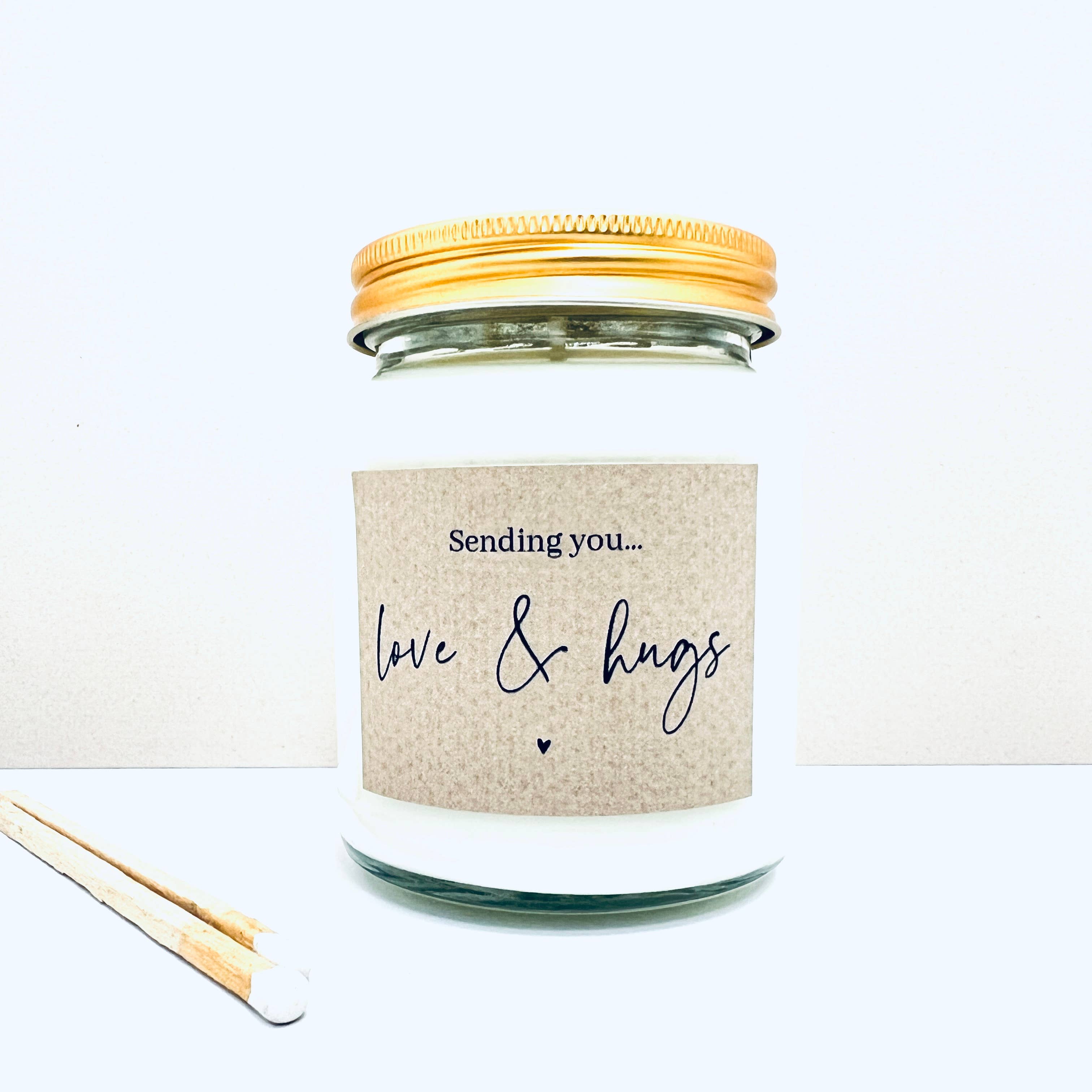 Sending love and hugs handmade soy scented candle : Coconut Milk and Sea Salt