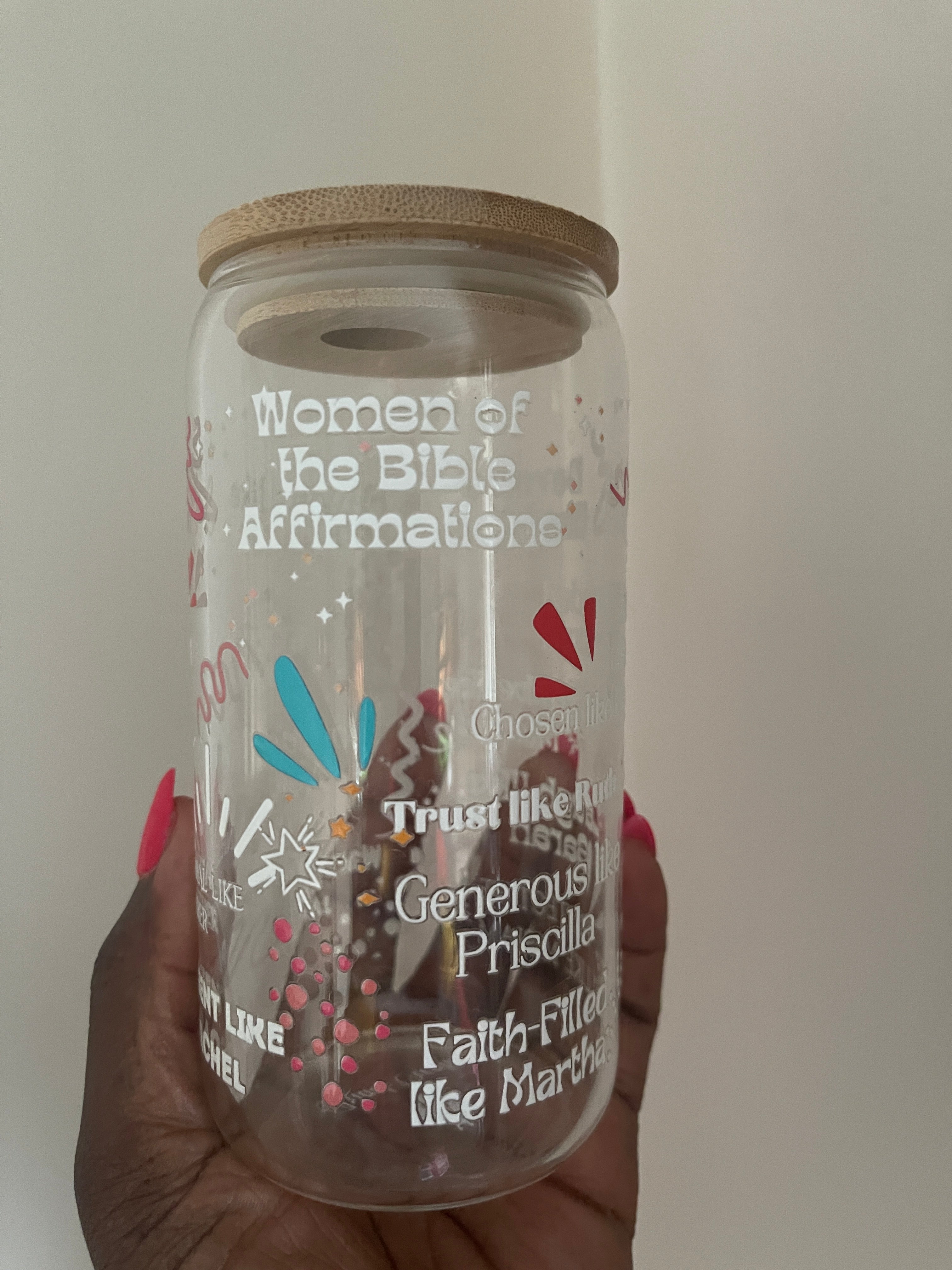 Women of the Bible Affirmation Glass Cup