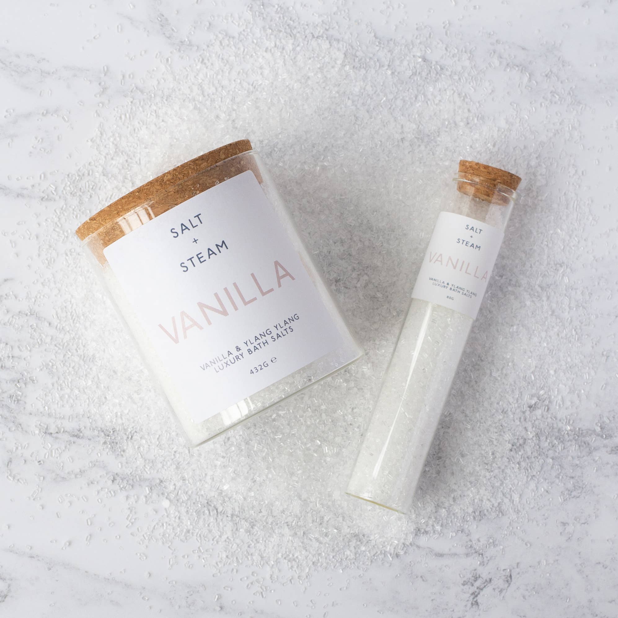 Vanilla - Vanilla & Ylang Ylang Bath Salts 80g & 432g: Test Tube