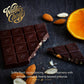 Orange & Almond. 100% cacao. No Added Sugar. Vegan. 50g bar