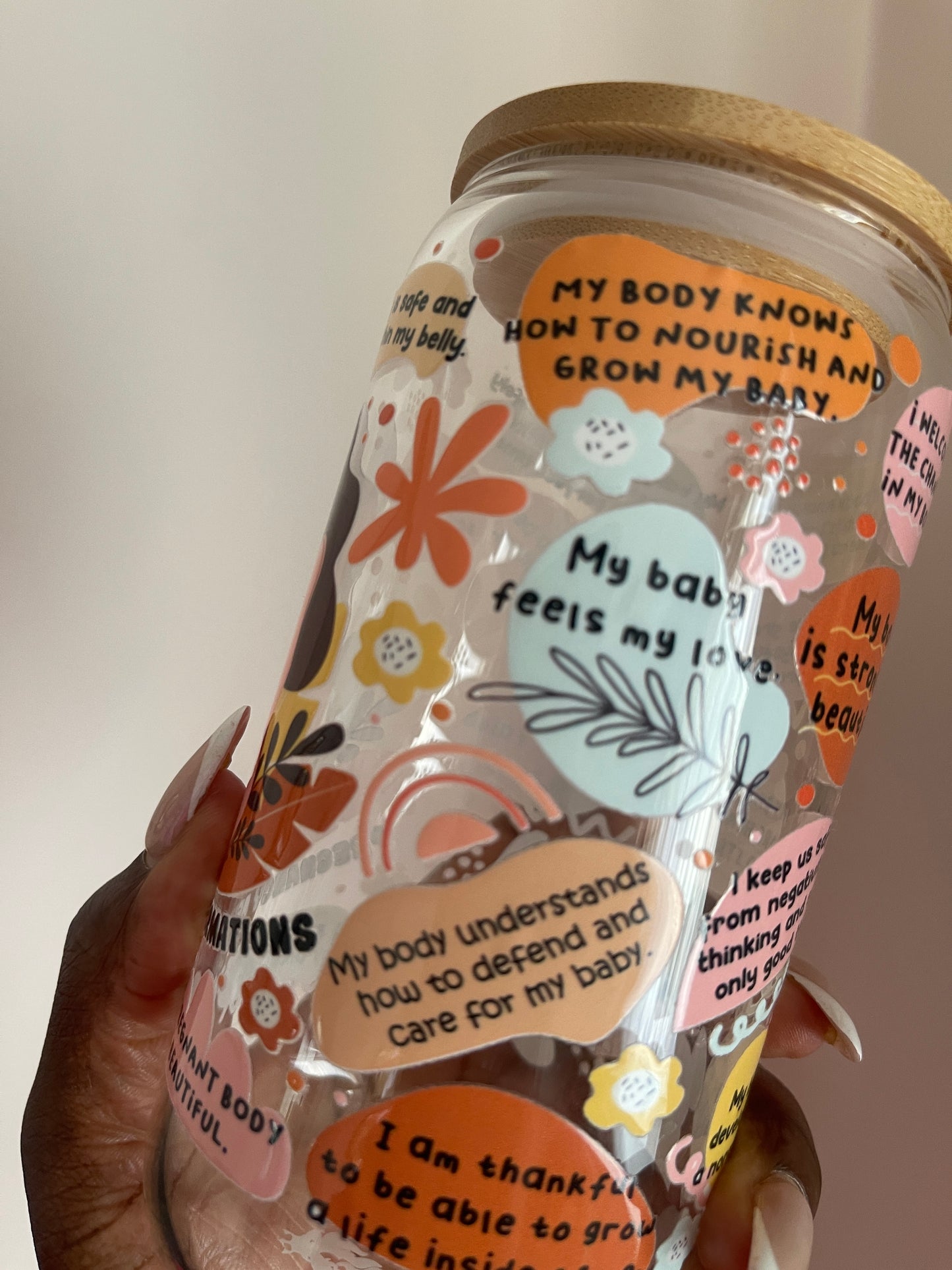 Pregnancy Affirmations Glass Cup