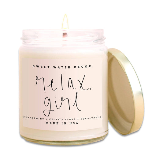 Relax, Girl 9 oz Soy Candle - Home Decor & Gifts