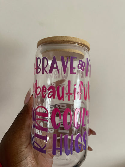 Mother’s Day Script Affirmations Glass Cup