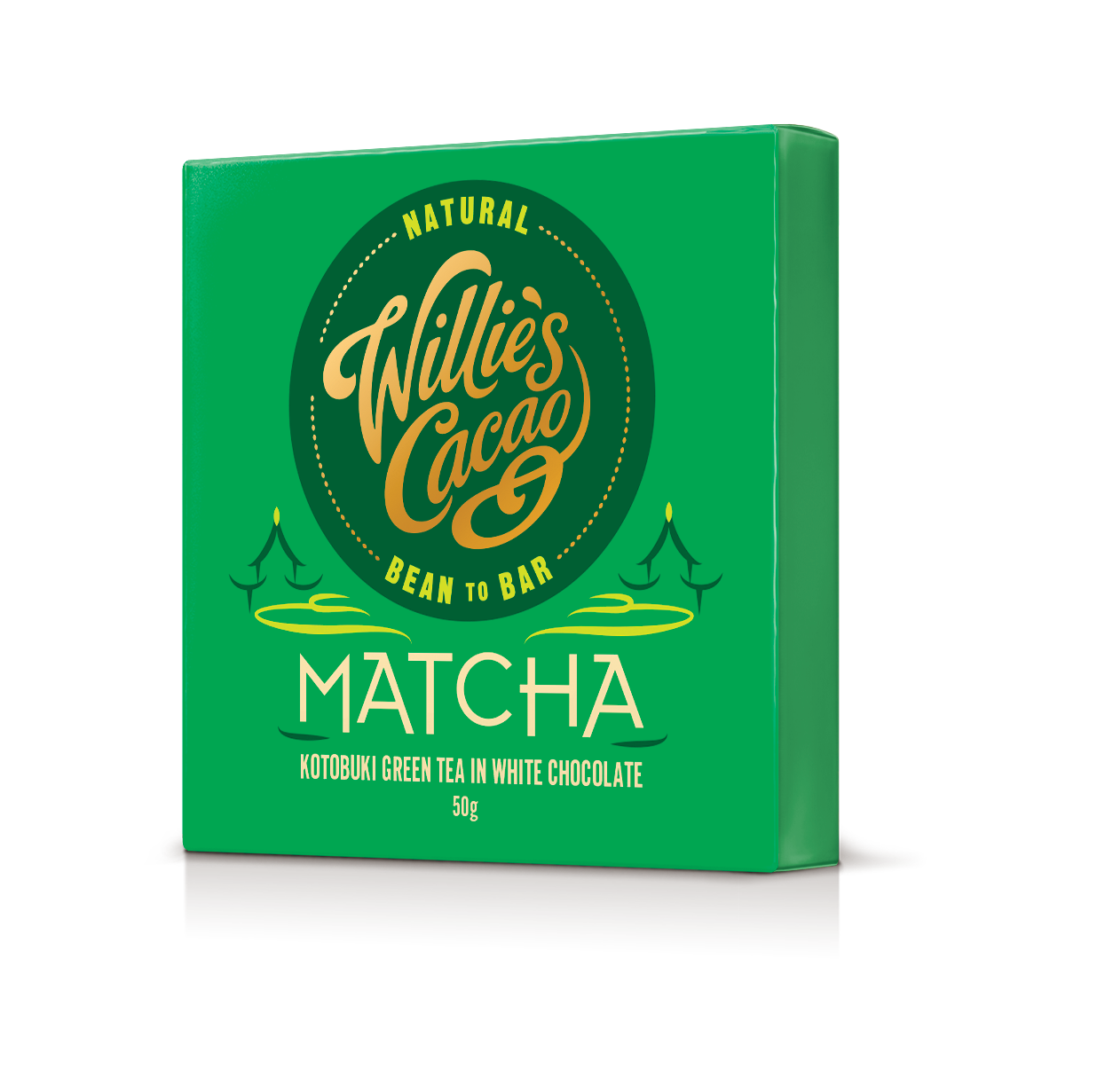 Matcha. White chocolate w. ceremonial grade matcha. 50g bar