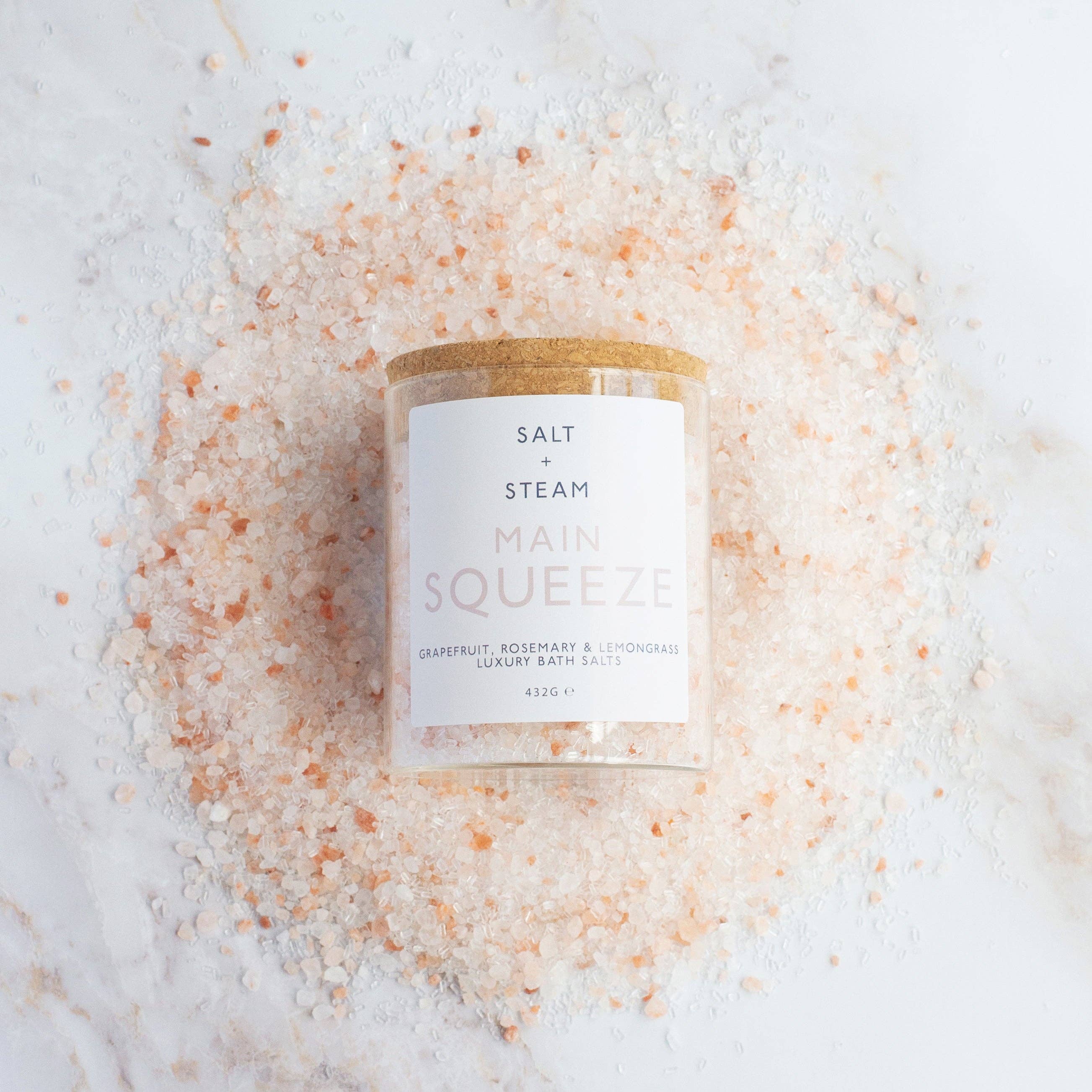 Main Squeeze - Grapefruit & Rosemary Bath Salts 80g & 432g: Test Tube