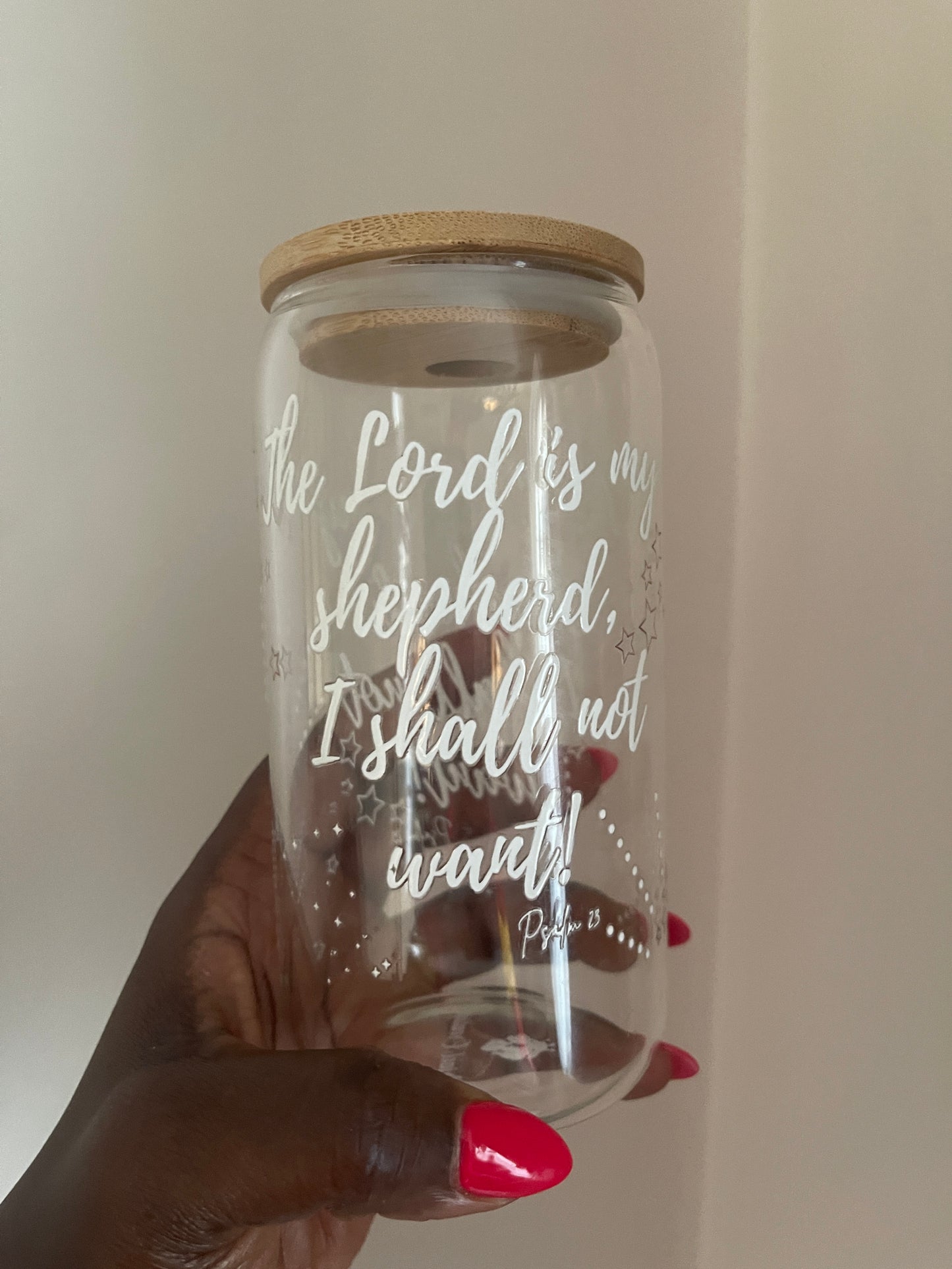 The Lord is my Shepherd Glass Cup