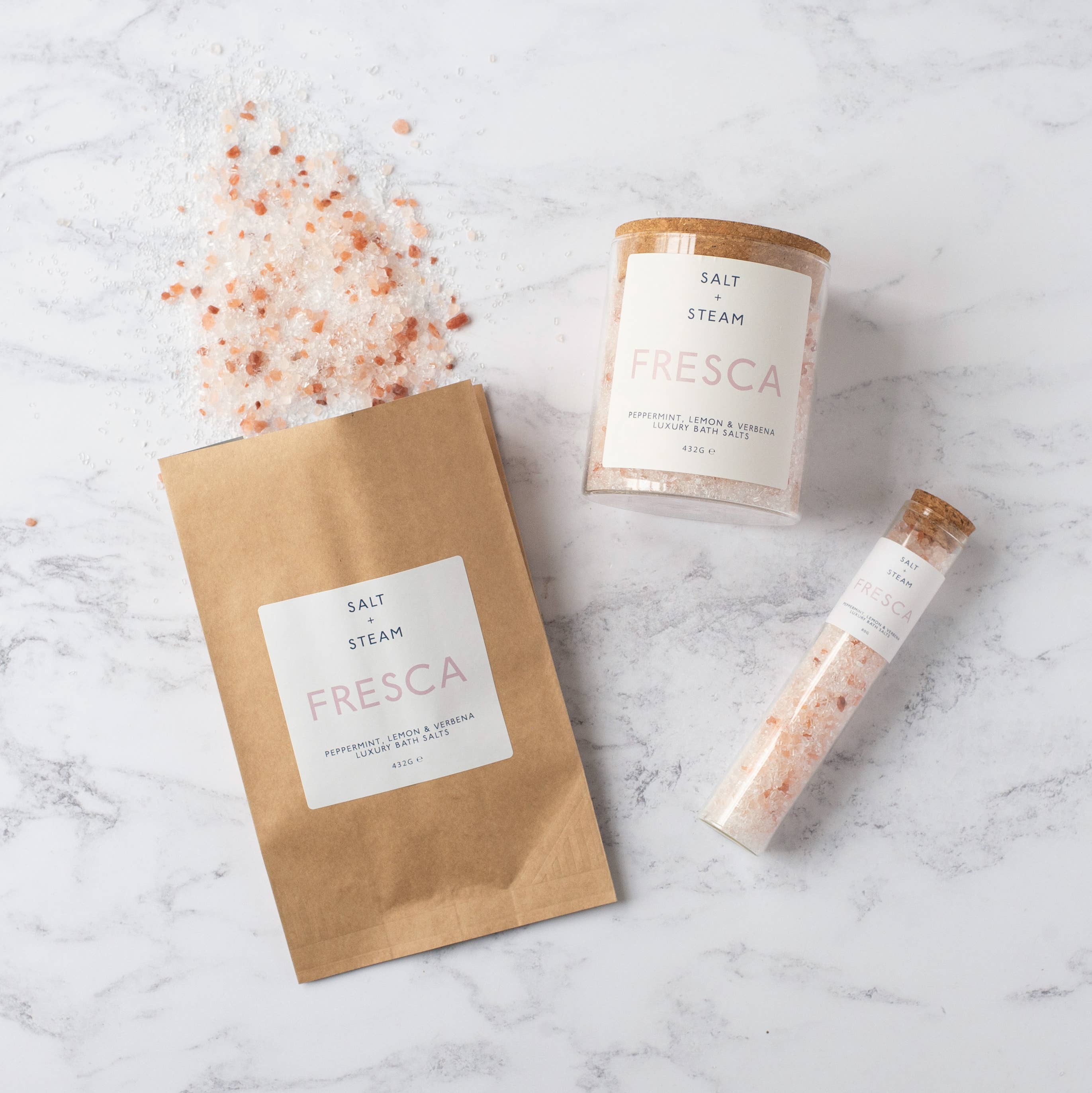 Fresca - Lemon & Peppermint Bath Salts 80g & 432g: Test Tube