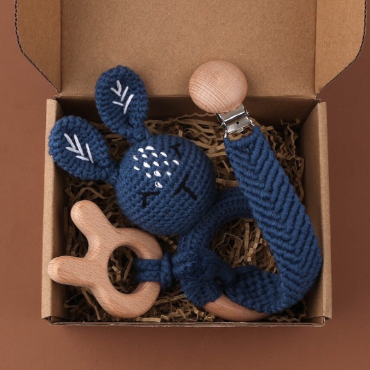 Blueberry Cottontail Bunny Baby Rattle