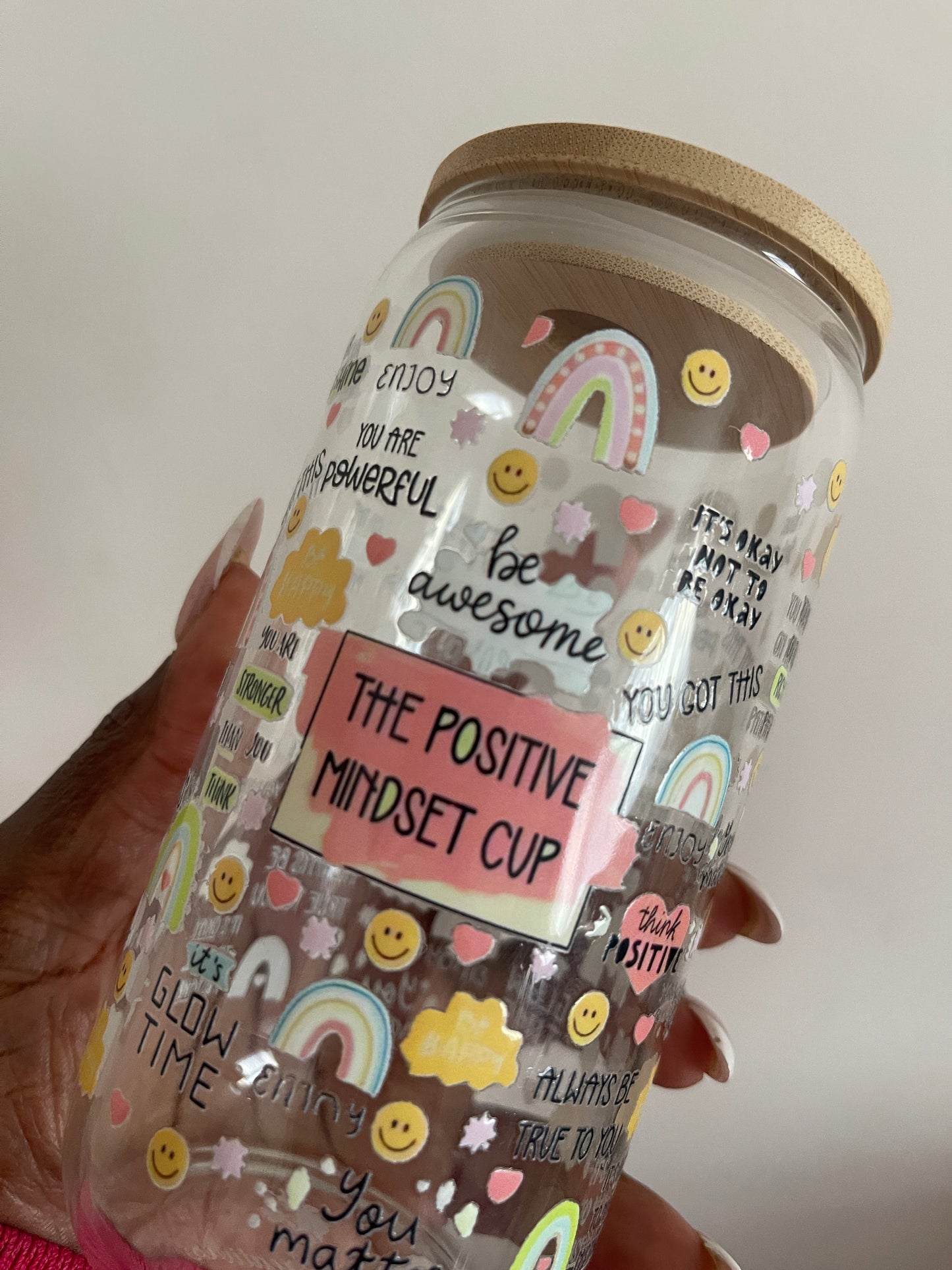 The Positive Mindset Glass Cup