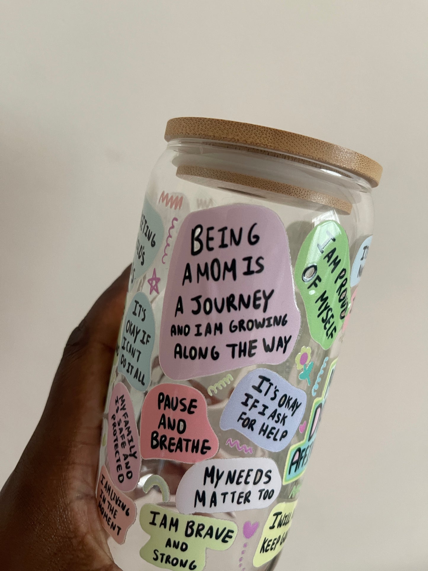 Mom Daily Affirmations Glass Cup