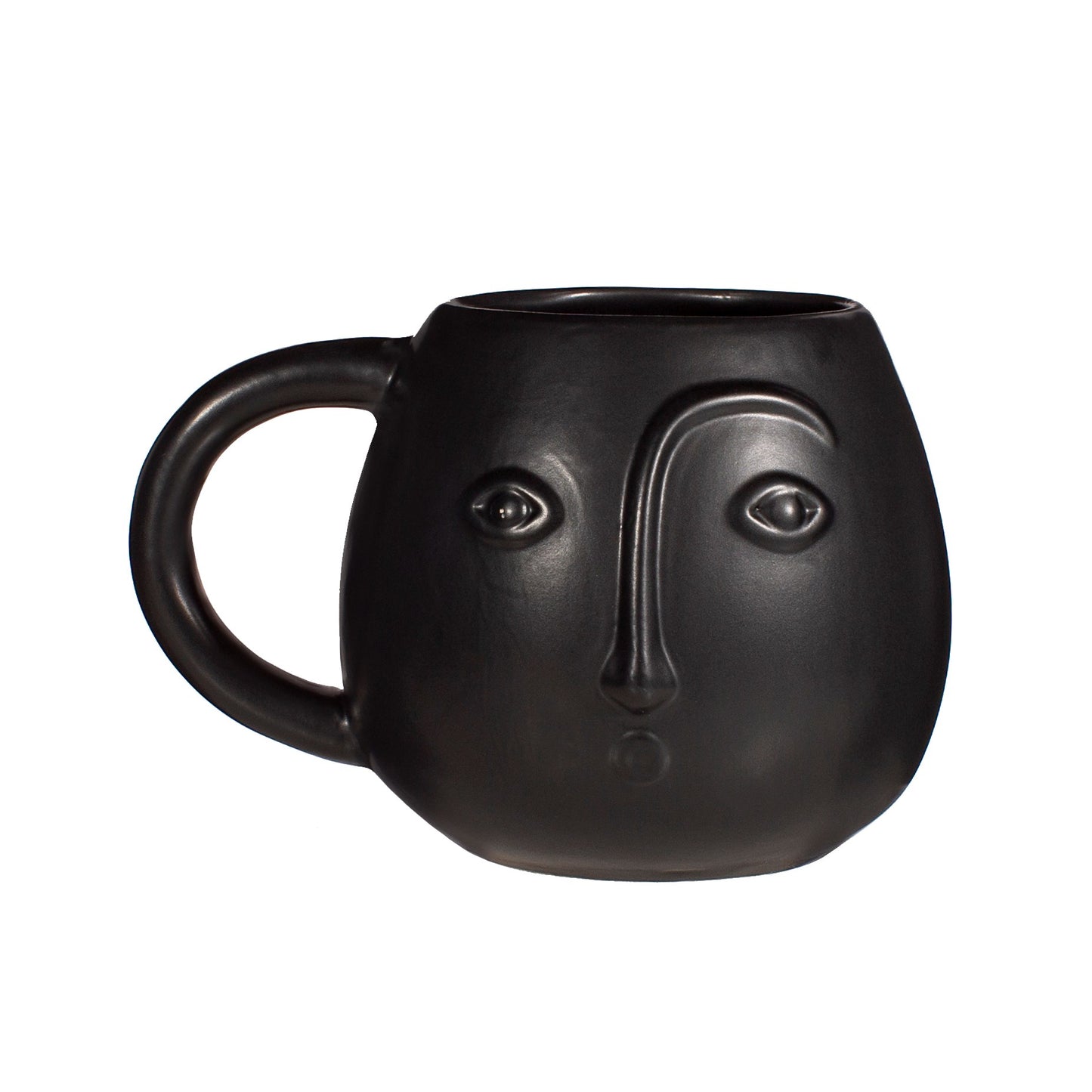 Black abstract face mug