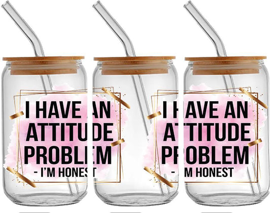 Attitude Problem Glass Cup