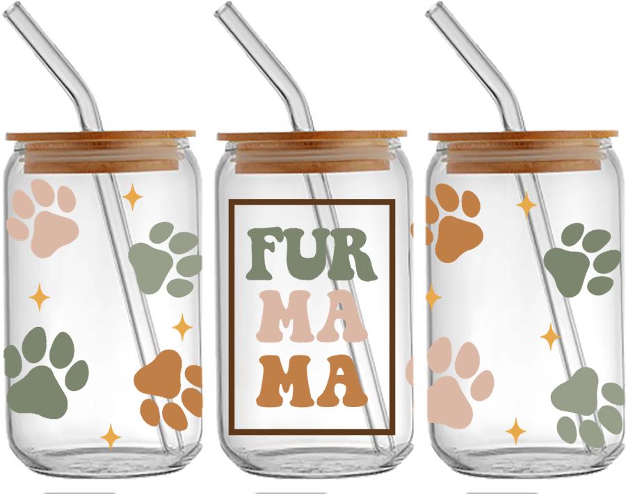 FUR MAMA Glass Cup