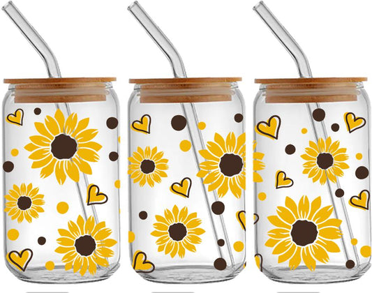 Sunflowers Glass Cup