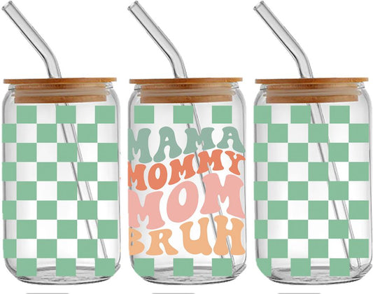 MAMA MOMMY MOM Glass Cup