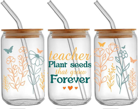 Teachers Nurture Greatness Glass Cup