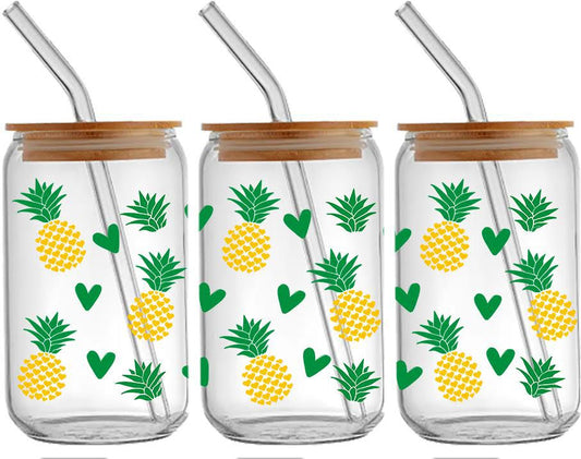 Pineapples Glass Cup