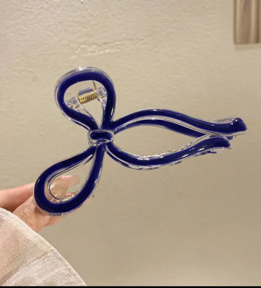 Blue Bow Hairclip