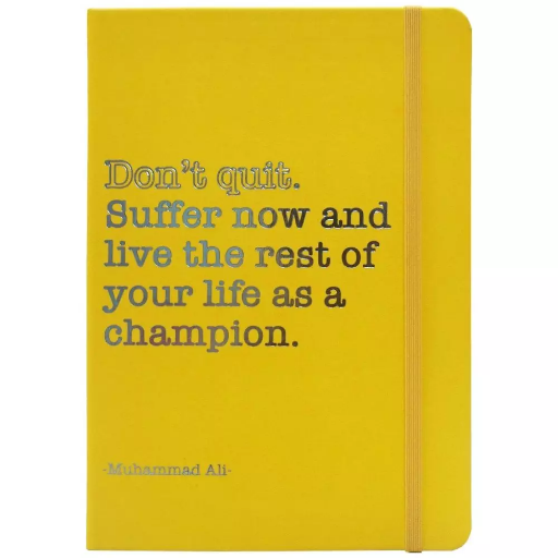 Yellow Muhammad Ali Quote Notebook A5 Notebook