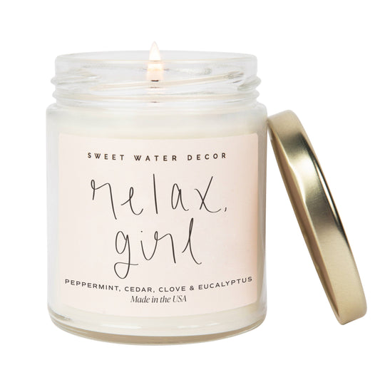 Relax, Girl 9 oz Soy Candle - Home Decor & Gifts