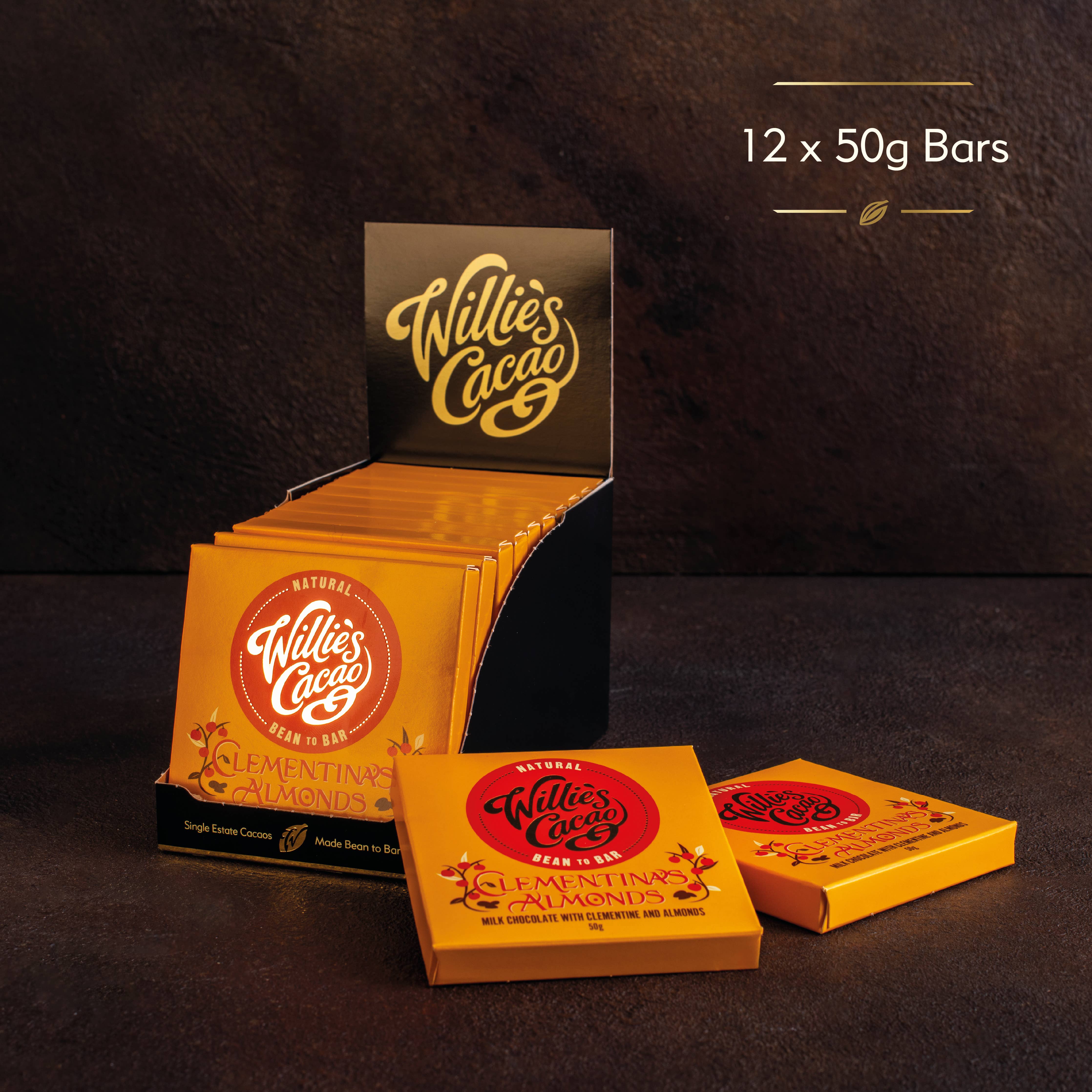 Clementina's Almonds. Milk chocolate. 50g bar