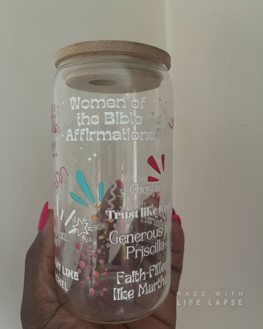 Women of the Bible Affirmation Glass Cup