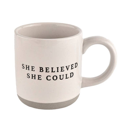 She Believed She Could Stoneware Coffee Mug - Decor & Gifts