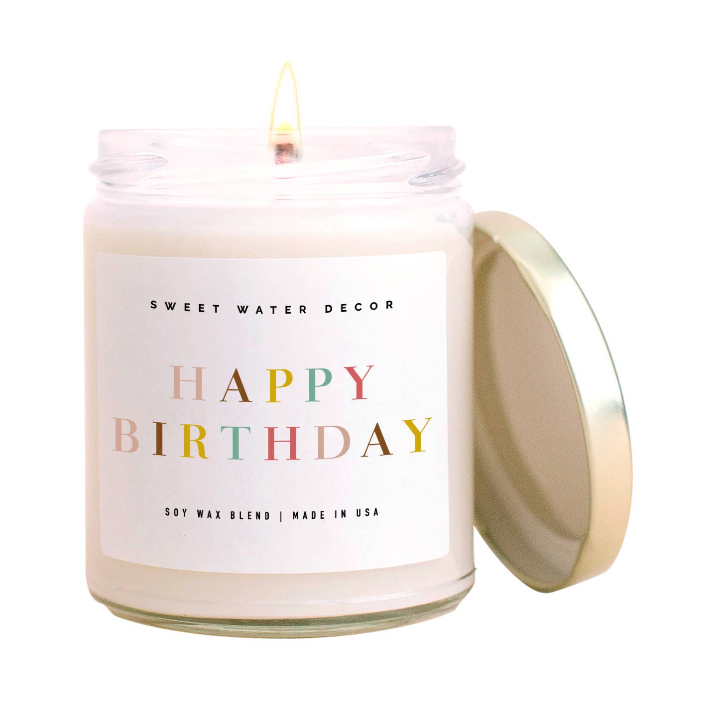 Happy Birthday Soy Candle - Clear Jar - 9 oz