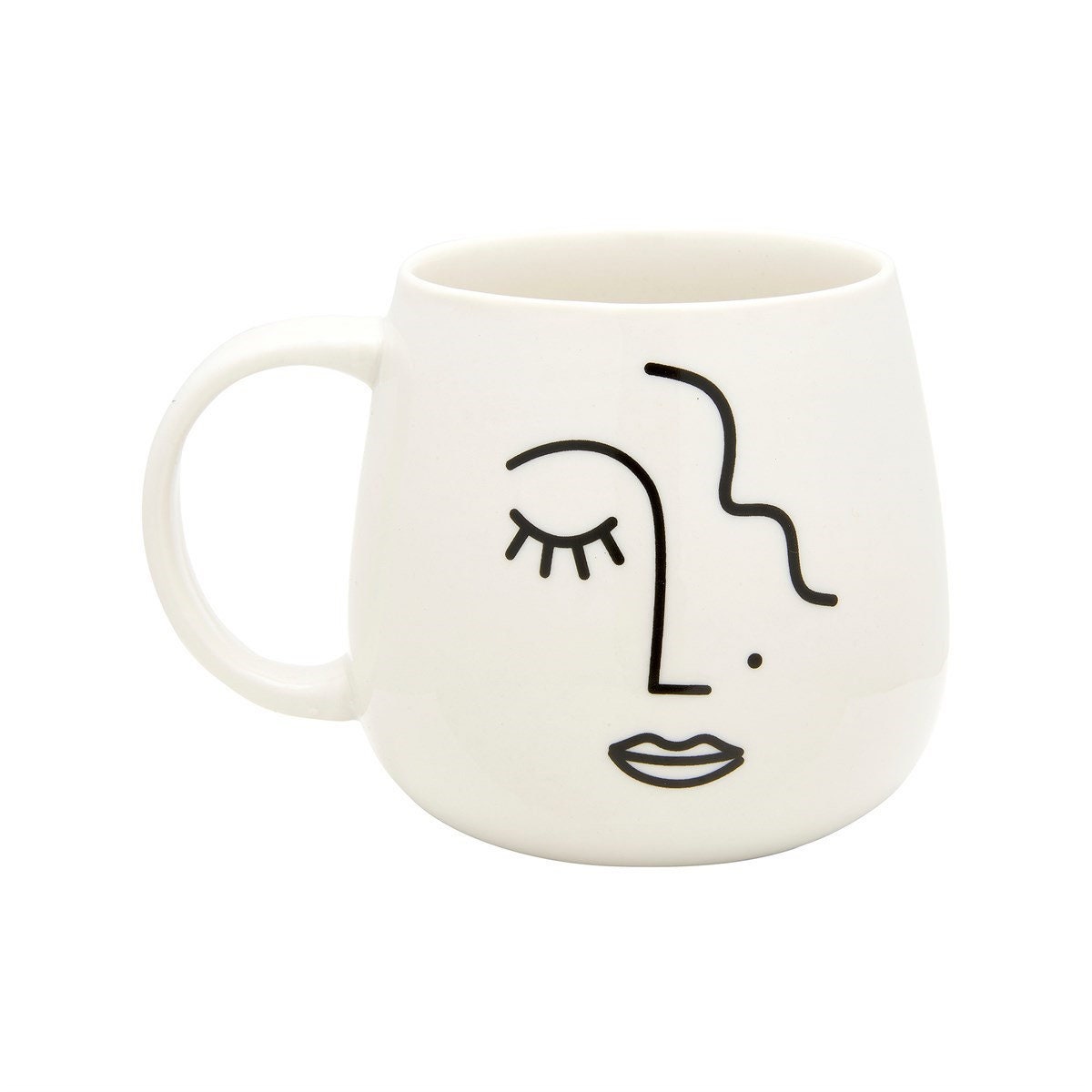 Gifts for her, New home Gifts, Art lover, Monochrome Abstract Face Mug
